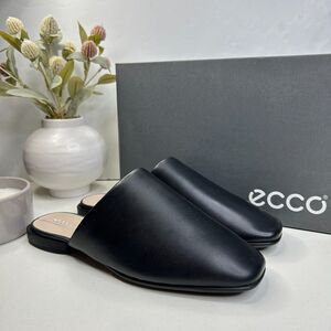 ECCO Anine Squared Buttery Soft Leather Flats Black 208293 Women's 40/9.5 NWB